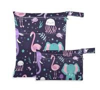EtherSpher Animals waterproof bathing suit bag 2 Pack diaper bag essential items with handles for yoga, travel