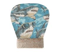 EtherSpher Animals with Glasses Sharks Chasing Cat Bed Cave Sleeping Bag for Indoor Cats or Small Dogs Kittens Tunnel Pet Hideaway Winter Cozy Plush Wrap Semienclosed