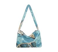 EtherSpher Animals with Glasses Sharks Chasing Plush Underarm Bag shoulder bags for women for travel