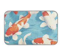 EtherSpher Anime Blue Fish Summer Outdoor Cooling mat for Dogs Self Cooling Outdoor cat Bed for Hamster Outdoors Foldable Mantas frías para Perros M