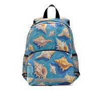 EtherSpher Art Oil Painting Blue Shell Sea waterproof backpack kids safety bookbags for children bultos escolar para ni?as