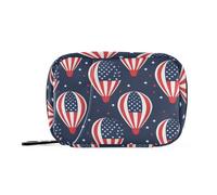 EtherSpher Balloon Flag Elements Blue Independence Day medicine bag with Detachable Compartments portable pill organizer monthly for purse