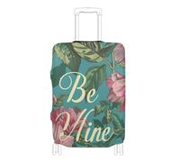 EtherSpher Be Mine Floral William Morris Style Teal Peach Elastic Carry on Luggage Protector Cover Dustproof Carry on Suitcase Cover Travel Essentials Fit 18-32 Inch Luggage