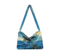 EtherSpher Beach Scenery Coconut Trees Stars Ocean Plush Underarm Bag shoulder bag for traveling