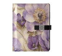 EtherSpher Beauty Spring Flowers South Dakota Pasque Flower leather lined spiral notebooks water proof cover subject college ruled for travelling 6.7x9.2