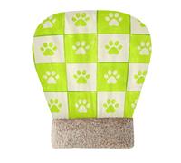EtherSpher Beige and Neon Green Checkers Dog Paw Prints Cat Sleeping Bags Cave for Indoor Cats and Mini Dogs Hideaway Pet Snuggle Sack Winter Comfortable Cozy Self Warm