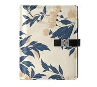 EtherSpher Beige Color Flowers leather lined ruled notebook delicate leather notebook for diary 6.7x9.2