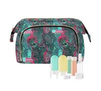 EtherSpher Biohazard Warrior Wasteland Punk Toiletry Bag Zipper Cosmetic Bag Makeup Women's Coin Purse Wallet for Toiletry Travel, biohazard warrior,Wasteland Punk, One Size