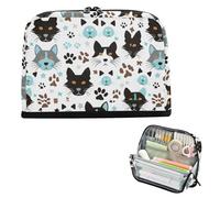 EtherSpher Black Blue White Cats Dogs Pencil Holder Large Capacity Upright Storage Bag Sturdy Case Pencil Holder for Men School Must Haves estuches de maquillaje para mujer