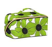 EtherSpher Black-eyed Susan Simple Line Art Valentinesnes Grass Green Designed Cosmetic Bags with dividers Waterproof Toiletry Bag For Women Vertical Free-Standing