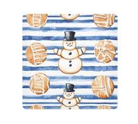 EtherSpher Black Gingerbread Snowman Royal Blue Striped Cosmetic Pouchs Cloth Magic Sticker Travel Organizer Wrap 21.7 X 21.7 Wrapper Organizer Bags For Women, Black Gingerbread Snowman Royal Blue