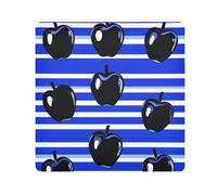 EtherSpher Black Personalized Royal Blue Striped Make up Pouchs Cloth Self Adhesive Cosmetic Travel Bag Organizer Wrap 21.7 X 21.7 Wrapper Cosmetic Organizers For Travel, Black Personalized Royal Blue