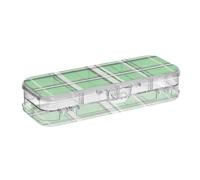 EtherSpher Black White Green Checkered Plaid Designed Clear Pencil Box Plastic Double Layer Hard Pens Case For Craft Art With Snap-Tight Lid