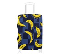 EtherSpher Blue and Black Checkered Bananas Elastic suitcases Covers for Luggage Dustproof Suitcase Elastic Cover Travel Essentials Fit 18-32 Inch Luggage