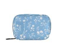 EtherSpher Blue and White Romantic Flowers medicine bags for women with Detachable Compartments convenient small pill organizer for purse