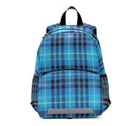 EtherSpher Blue Buffalo Plaid Checked backpack for kids boys age 5 chest clip bookbag for 3-4 year old mochilas para ni?os