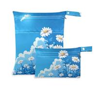 EtherSpher Blue Daisy Hello Sunshine Bloom Spring washable bags for diaper 2 Pack diaper bag essential items with handles for pool, bathing