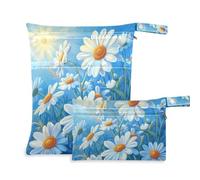 EtherSpher Blue Daisy Hello Sunshine Bloom Spring washable bags for travel 2 Pack travel essentials for babies with handles for beach, travel