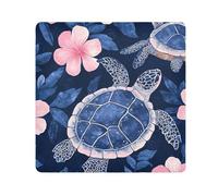 EtherSpher Blue Flower Tortoise Makeup Organizer Bag Cloth Self Adhesive Travel Organizer Wrap 21.7 X 21.7 Wrapper For Organization, Blue flower tortoise, 21.7x21.7in