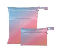 EtherSpher Blue-orange Gradient reusable baby wet bag 2 Pack travel essentials for flying with handles for bathing, bathing