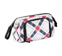 EtherSpher Blue Red Lines Buffalo Large Pencil Case Large Capacity Pen Pencil Case Multifunctional for Man Office caja para lapices