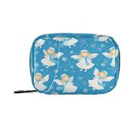 EtherSpher Blue Snow Angel Winter medicine storage bag with Detachable Compartments attachable medicine travel bag for purse