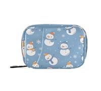 EtherSpher Blue Snowman Winter travel medicine bag with Detachable Compartments portable organizer travel case for purse