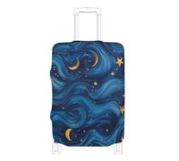EtherSpher Blue Waves and Yellow Stars at Night Elastic Protective Luggage Covers Anti Scratch Suitcase Elastic Cover Travel Accessory Fit 18-32 Inch Luggage