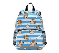 EtherSpher Blue White Striped Dog Bone mini backpack kid drawstring books bag for 6-8 year old bolso escolar para adolecente