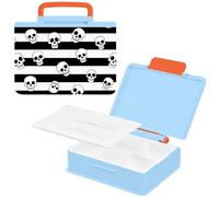 EtherSpher Box Adult Lunch Box Black White Vintage Skull