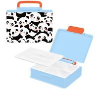 EtherSpher Box Adult Lunch Box Cartoon Cute Pandas White Black