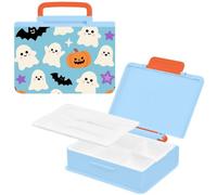 EtherSpher Box Adult Lunch Box Orange Halloween Pumpkin Ghosts