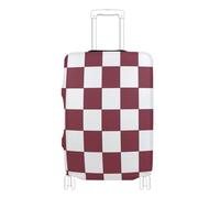 EtherSpher Brown and White American Plaid Elastic Luggage Protector Cover Dustproof Baggage Cover Travel Essentials Fit 18-32 Inch Luggage