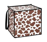 EtherSpher Brown Cow Print folding fabric storage cubes for book accories fabric storage cubes 13x13x13 In