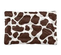 EtherSpher Brown Cow Print Washable Pet Mattress Non-Slip Soft Comfortable Cat Kennel Crate Pad for Large Jumbo Medium Small Dogs 36" x 24"