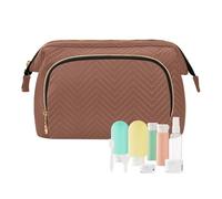 EtherSpher Brown Makeup Bag Waterproof Travel Cosmetic Bag Cosmetic Bags For Purse for Travel Toiletry, brown, One Size