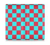 EtherSpher Buffalo Plaid Check Cyan Red Pu Leather Car Registration & Insurance Card Holder Essential Wallet Case for ID, Driver's License, Key Contact Information Cards, buffalo plaid check cyan red,