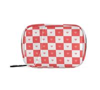EtherSpher Buffalo Plaid Check love red medicine bag for traveling with Detachable Compartments attachable travel medicine organizer for purse