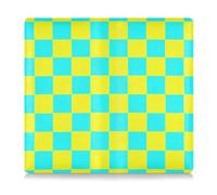 EtherSpher Buffalo Plaid Check Yellow Cyan Premium Leather Registration and Insurance Card Holder Essential Wallet Case for Cards, Essential Document, Driver License Vehicle Paperwork, buffalo plaid