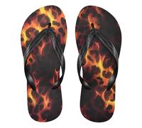 EtherSpher Burning Leopard Print rubber flip flops for women Quick-Dry womens flip for Outdoor Swimming, Hiking, Travel wedding