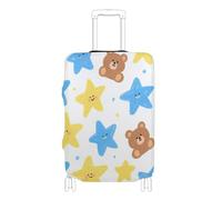 EtherSpher Cantoon Blue Yellow Stars Cute Bears Elastic Large Covers for Luggage Dustproof Covers for suitcases Travel Accessory Fit 18-32 Inch Luggage