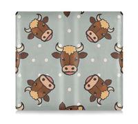 EtherSpher Cartoon Animal Cow Polka Dot Print Premium Leather Registration and Insurance Card Holder Wallet Accessories Case for Essential Document, Driver License, Cards