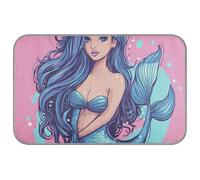EtherSpher Cartoon Beautiful Mysterious Blue Mermaid Summer Cooling Blanket Self Cooling Cold mat for Pets Outdoor Summer cama Fria para perro M