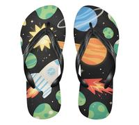 EtherSpher Cartoon Black Planet Universe rubber flip flops mens lightweight womens flip for Outdoor Swimming, Hiking, Travel home