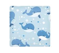 EtherSpher Cartoon Blue Whales and Bubbles Make up Pouchs Camera Lens Cloth Magic Self-Adhesive Makeup Organizer Wrap 21.7 X 21.7 Wrapper Makeup For Women, Cartoon blue whales and bubbles, 21.7x21.7in