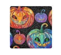 EtherSpher Cartoon Color Halloween Evil Pumpkin Cosmetics Pouchs Camera Lens Cloth Self Adhesive Cosmetic Organizer Wrap 21.7 X 21.7 Wrapper Organizer Bags For Women, Cartoon color Halloween evil