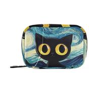 EtherSpher Cartoon Cute Black Cat medical bag with Detachable Compartments convenient pill cases organizers for purse