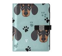 EtherSpher Cartoon Cute Brown Dog leather lined composition notebook delicate spiral notebook college for travelling 6.7x9.2