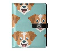 EtherSpher Cartoon Cute Brown Dog leather lined subject notebook portable college ruled notebook for college 6.7x9.2