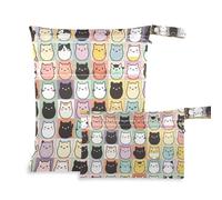 EtherSpher Cartoon Cute Color Cat waterproof bag for swimming 2 Pack travel essentials for babies with handles for daycare, beach